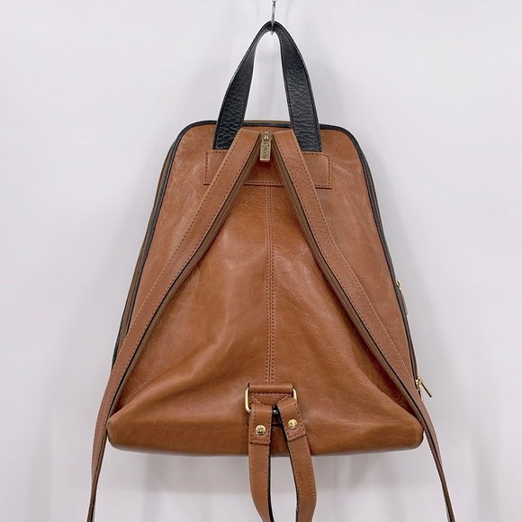 (#140) Vintage OPALE Caramel Brown Leather Backpack - Picture 4 of 8